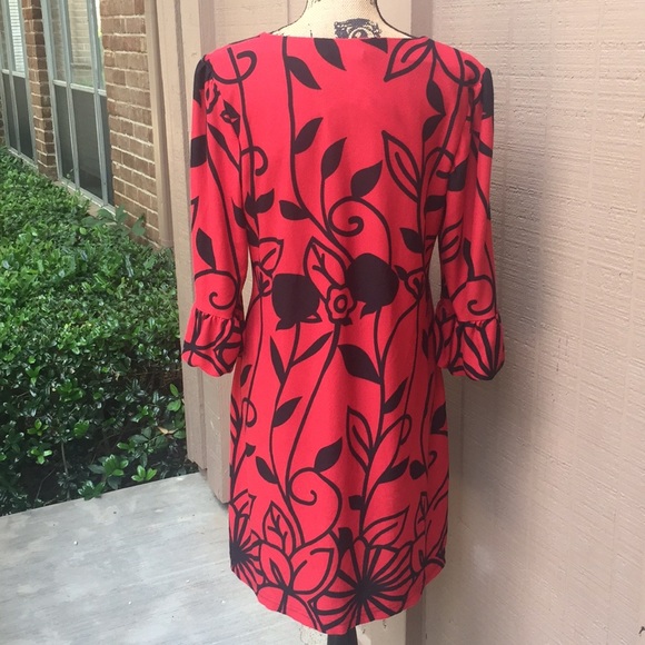 Sz 2 XL Ice Silk Red Black Winter Dress EUC - Picture 4 of 7